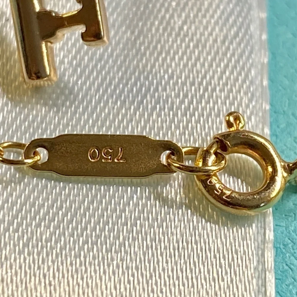 Tiffany & Co. Heart Key Necklace 18K Rose Gold 16” 28mm - Picture 3 of 7